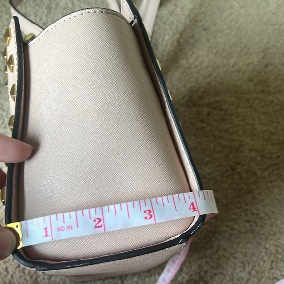 Michael Kors Pink Leather Selma Crossbody Studded Bag - Picture 13 of 13